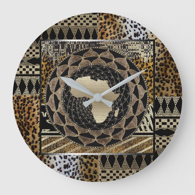  Africa Motif Graphic Large Clock (Front)