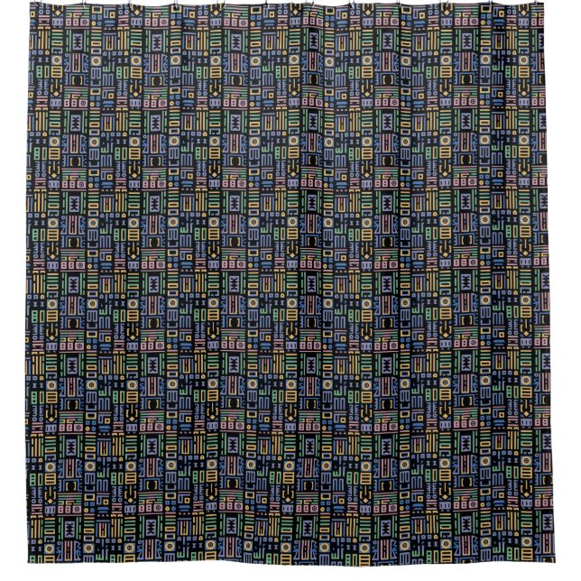 Africa Mudcloth pattern abstract modern art 1 Shower Curtain (Front)