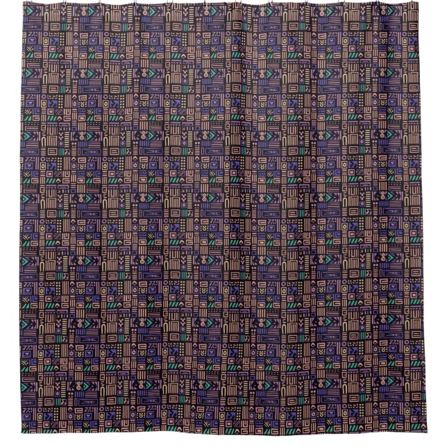 Africa Mudcloth pattern abstract modern art 3 Shower Curtain (Front)