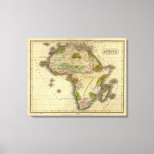 Africa Olney Map Canvas Print (Front)
