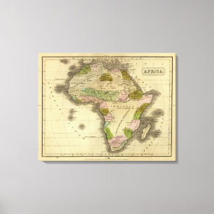 Africa Olney Map Canvas Print