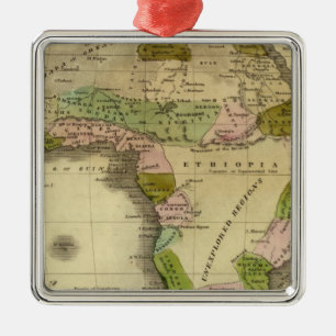 Africa Olney Map Metal Tree Decoration