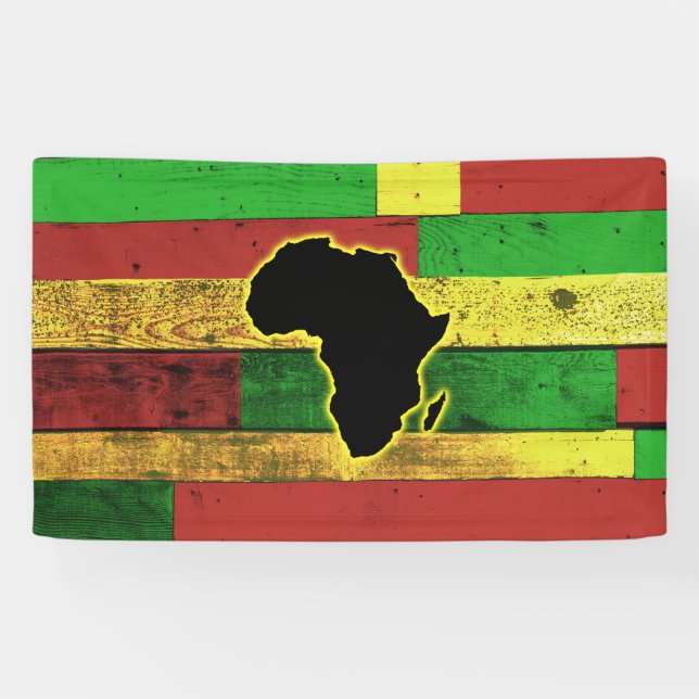 Africa on Wooden Boards Banner (Horizontal)