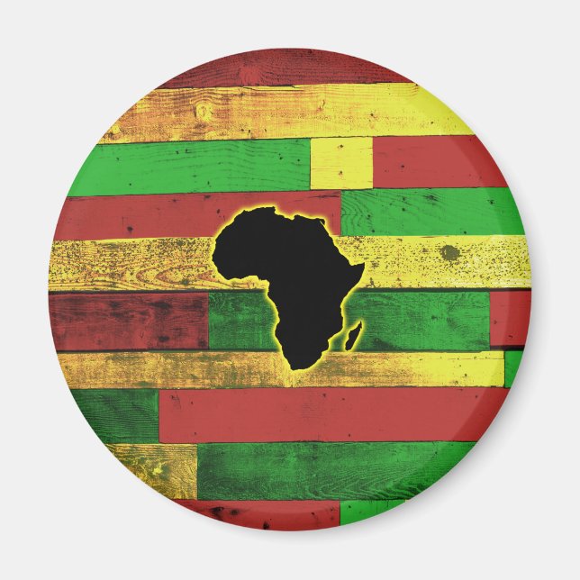 Africa on Wooden Boards Magnet (Front)