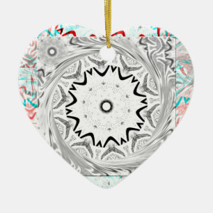 Africa Pink Cyan geometry Ceramic Tree Decoration