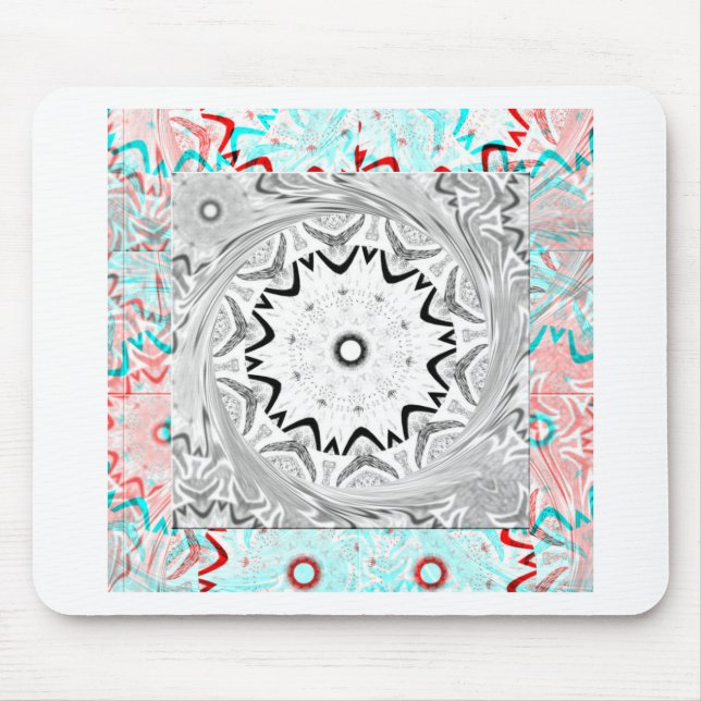 Africa Pink Cyan geometry Mouse Mat (Front)