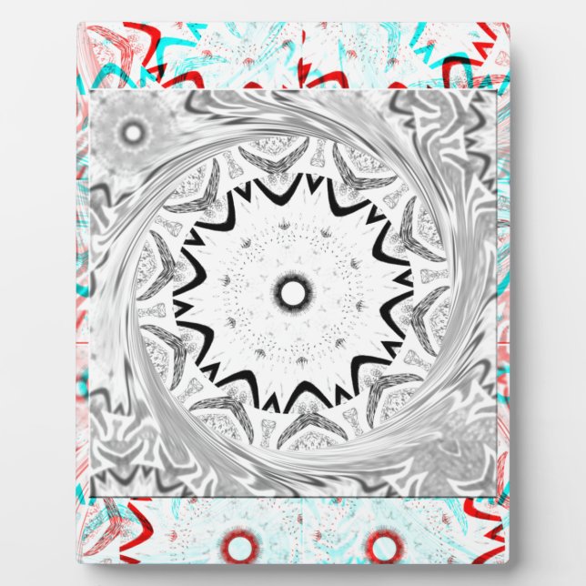 Africa Pink Cyan geometry Plaque (Front)