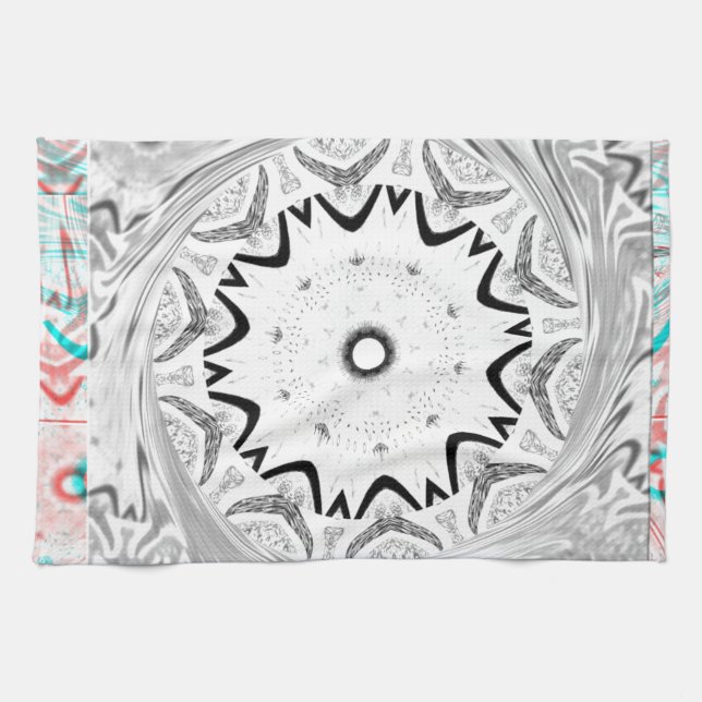 Africa Pink Cyan geometry Tea Towel (Horizontal)