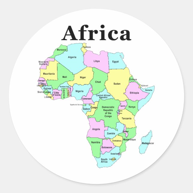 Africa - Political Map Classic Round Sticker (Front)