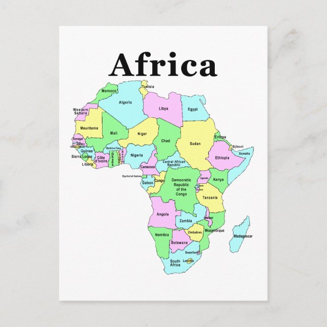 Africa - Political Map Postcard (Front)