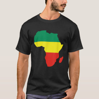Africa Reggae map African Rasta green yellow red T-Shirt
