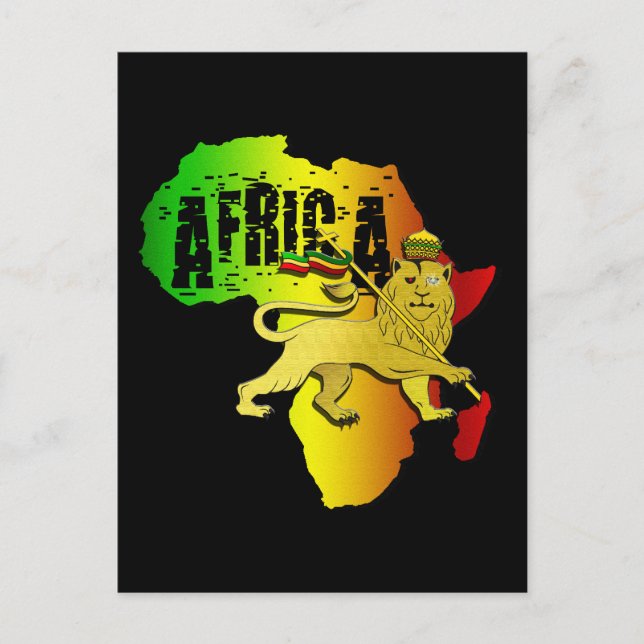 Africa Reggae Rasta African Continent Judah Lion Postcard (Front)