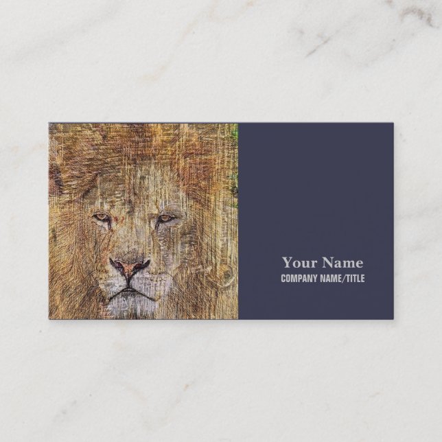 Africa safari animal wildlife majestic lion business card (Front)