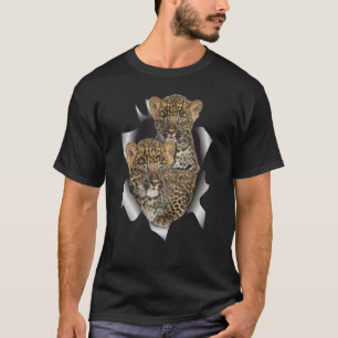 Africa Safari Baby Leopards Wildlife Art T-Shirt