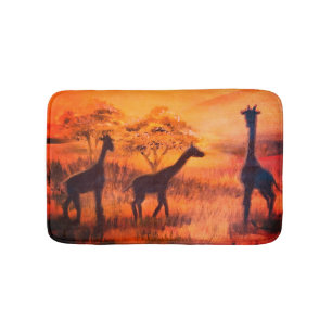 Africa Safari Steppe Giraffen Badvorleger Bath Mat