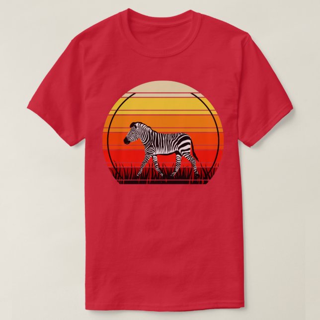 Africa Safari Sunset Zebra T-Shirt (Design Front)