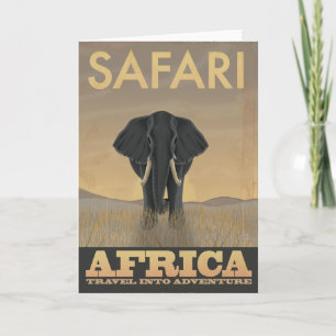Africa Safari vintage travel poster Card