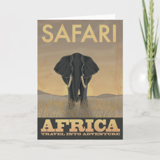 Africa Safari vintage travel poster Card