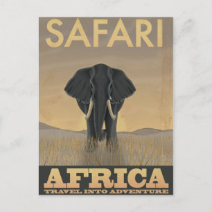 Africa Safari vintage travel poster Postcard