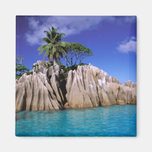 Africa, Seychelles, La Digue Island. Granite Magnet