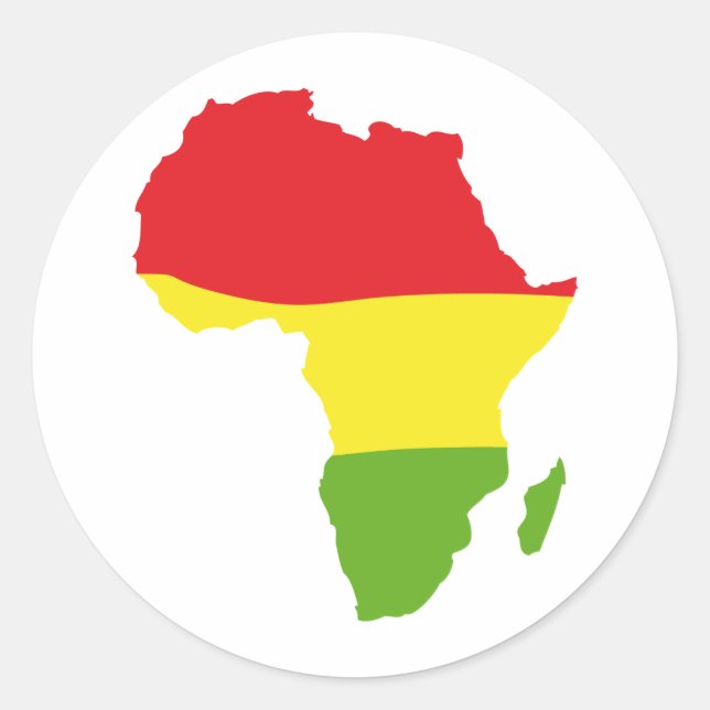 africa shape flag classic round sticker (Front)