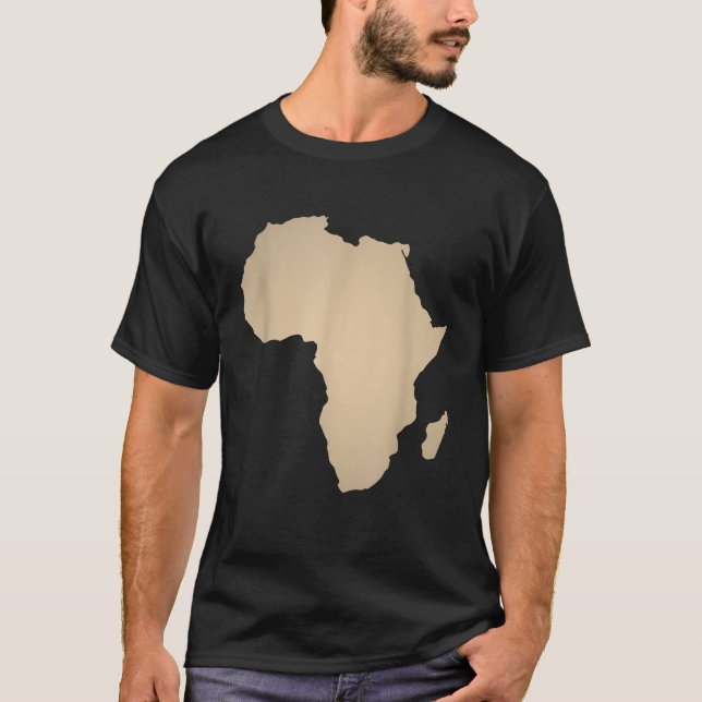 Africa Shirt Beige Tan African Continent Map Top T (Front)