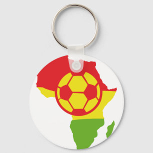 africa soccer ball flag key ring