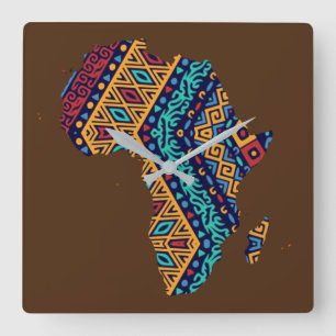 Africa Square Wall Clock