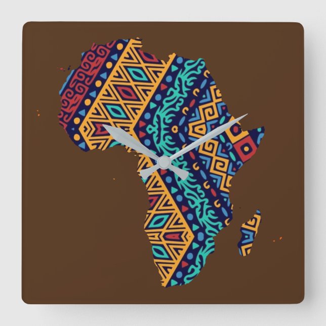Africa Square Wall Clock (Front)