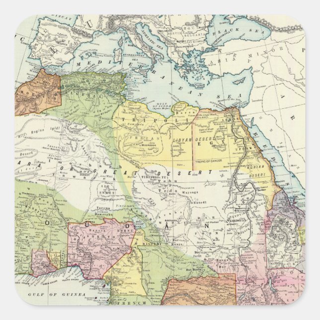 Africa, Suez Canal Square Sticker (Front)