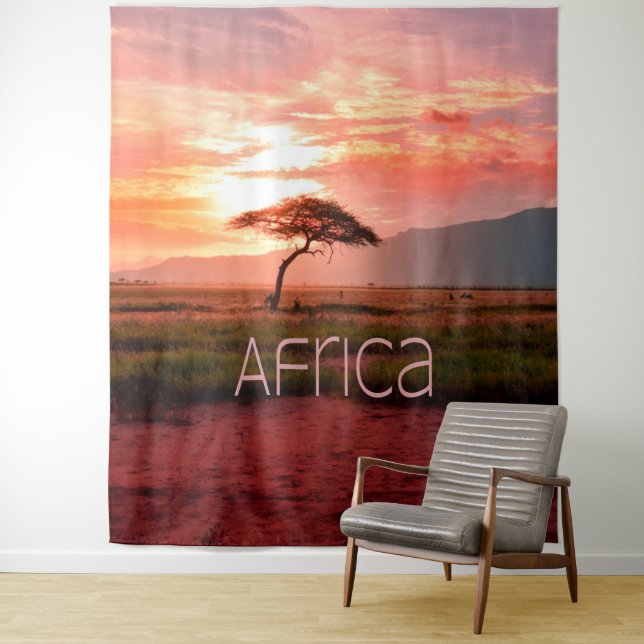 Africa Sunset African Tapestry (In Situ)