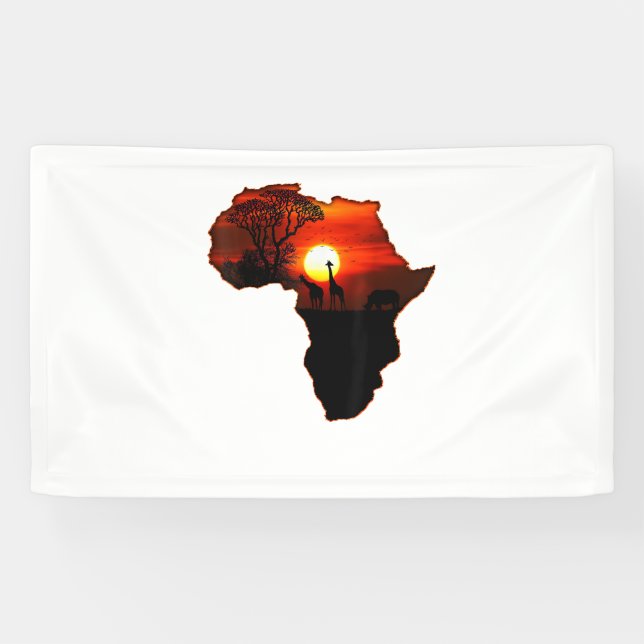 Africa T Shirt Map Of Africa Tee South African Sun Banner (Horizontal)