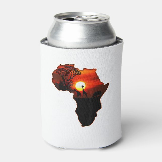 Africa T Shirt Map Of Africa Tee South African Sun Can Cooler (Can Front)