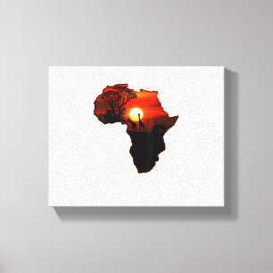Africa T Shirt Map Of Africa Tee South African Sun Canvas Print