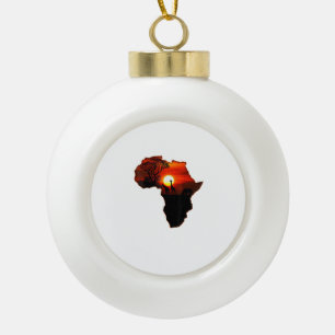 Africa T Shirt Map Of Africa Tee South African Sun Ceramic Ball Christmas Ornament
