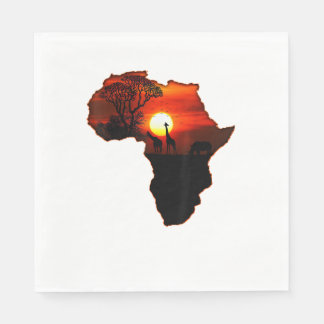 Africa T Shirt Map Of Africa Tee South African Sun Napkin
