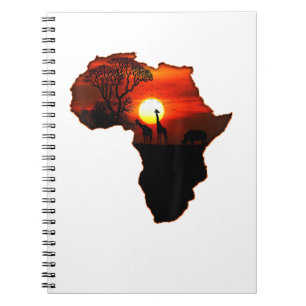 Africa T Shirt Map Of Africa Tee South African Sun Notebook