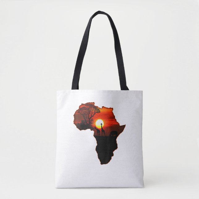 Africa T Shirt Map Of Africa Tee South African Sun Tote Bag (Front)