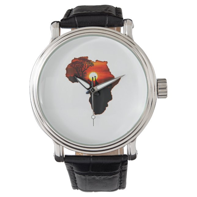 Africa T Shirt Map Of Africa Tee South African Sun Watch (Front)