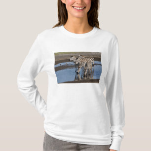 Africa. Tanzania. Zebras drinking at Ndutu T-Shirt