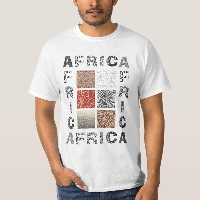 Africa - text and texture wild animal T-Shirt (Front)