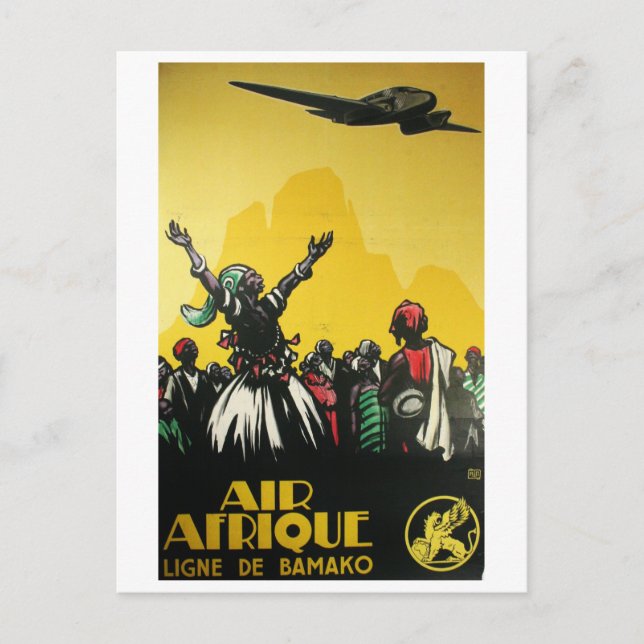 Africa, Travel by Air, Vintage Postcard (Front)