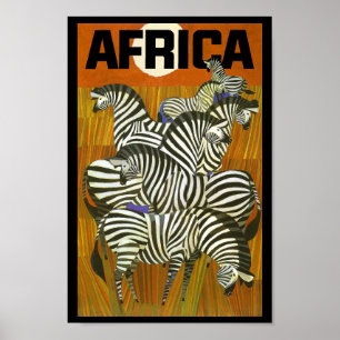 Africa Travel Posters Zebras