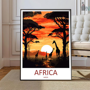 Africa Travel Print Wall Art Africa Wall Hanging 