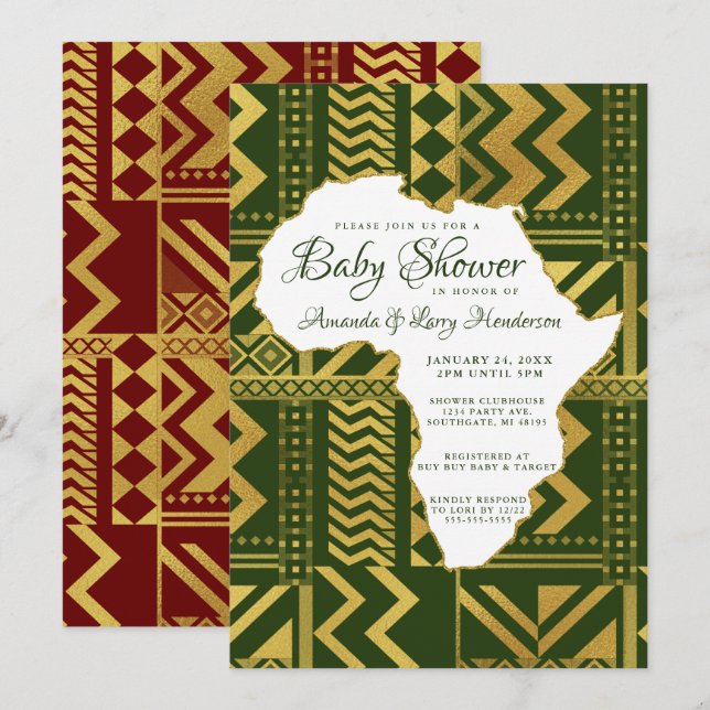 Africa Tribal Baby Shower Invitation (Front/Back)