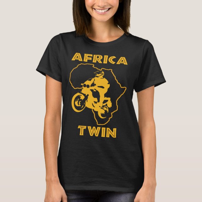 AFRICA TWIN Motorcycle touring trail riding T-Shirt (Front)