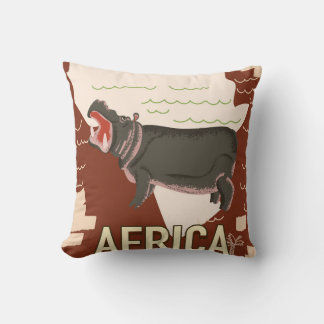 Africa vintage travel poster. cushion
