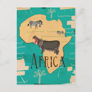 Africa Vintage Travel Poster Postcard