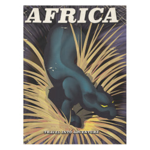 Africa vintage travel poster print tablecloth