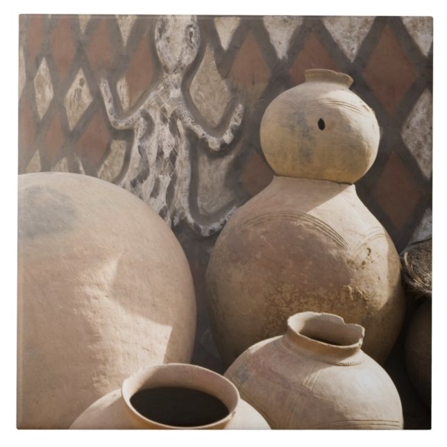 Africa, West Africa, Ghana, Sirigu. Handcrafted 2 Tile (Front)